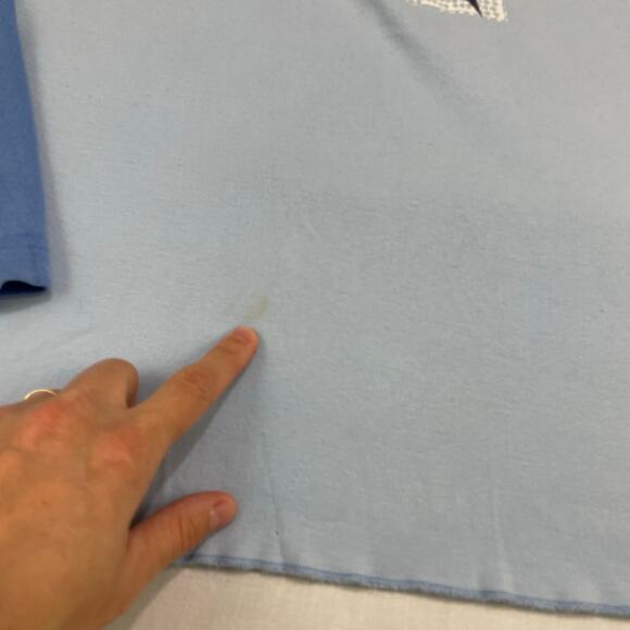 VTG Y2K Baby Blue Raglan 3/4 Sleeve T-Shirt, Size M - Picture 6 of 7